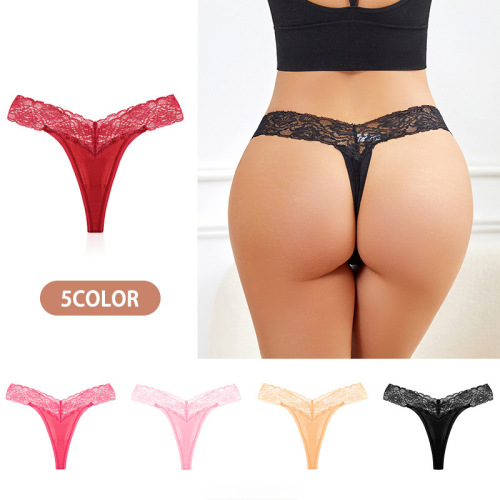 European and American hotties large size low waist girl lace sexy thong panties for women sexy leaky buttocks thong panties for women wholesale