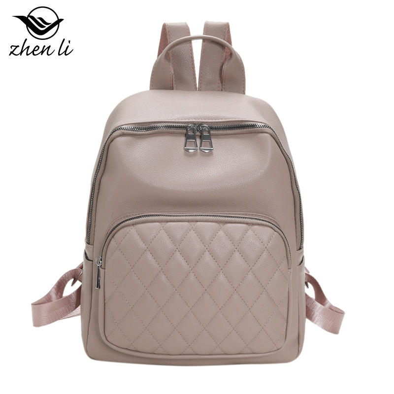 Women's Travel Backpack Pu Leather Embroidered Thread Leisure Bag_voghion.com