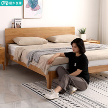 木床实木工厂直销现代简约双人床主卧2021年新款1.5米1.8单人1.2
