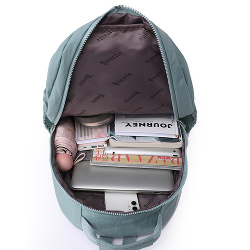 Summer New Nylon Dual Shoulder Bag for Women Wholesale Large Capacity Korean Style Travel Small Backpack Simple Pure Color Casual School Bag