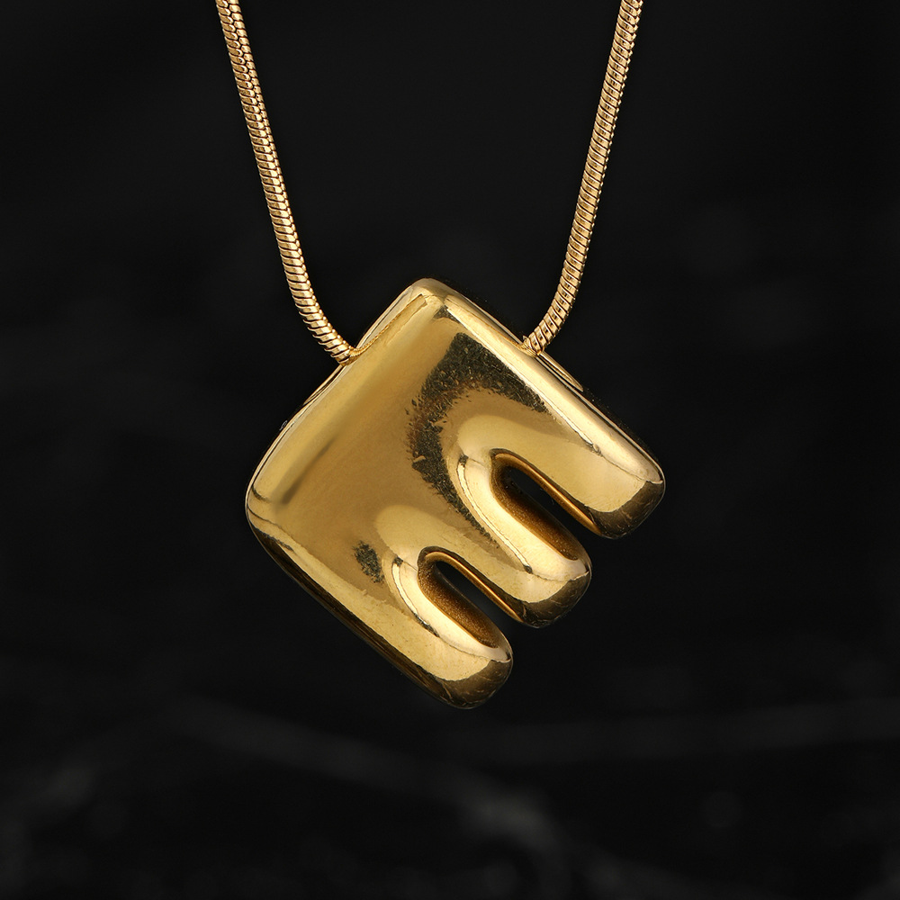 Colgante único venta cruzada de burbujas de fundición 26 collares de letras inglesas accesorios colgante DIY joyas de acero inoxidable