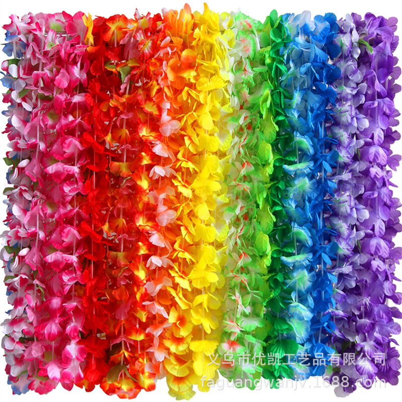 Guirnalda de fiesta hawaiana nueva combinación de combinación multicolor para fiestas de cumpleaños navideñas con guirnaldas de tela