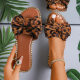 Cross-border New Flat Rhinestone Bow Slippers Women's Outer Wear Solid Color Lightweight Cloth Sandals Amazon