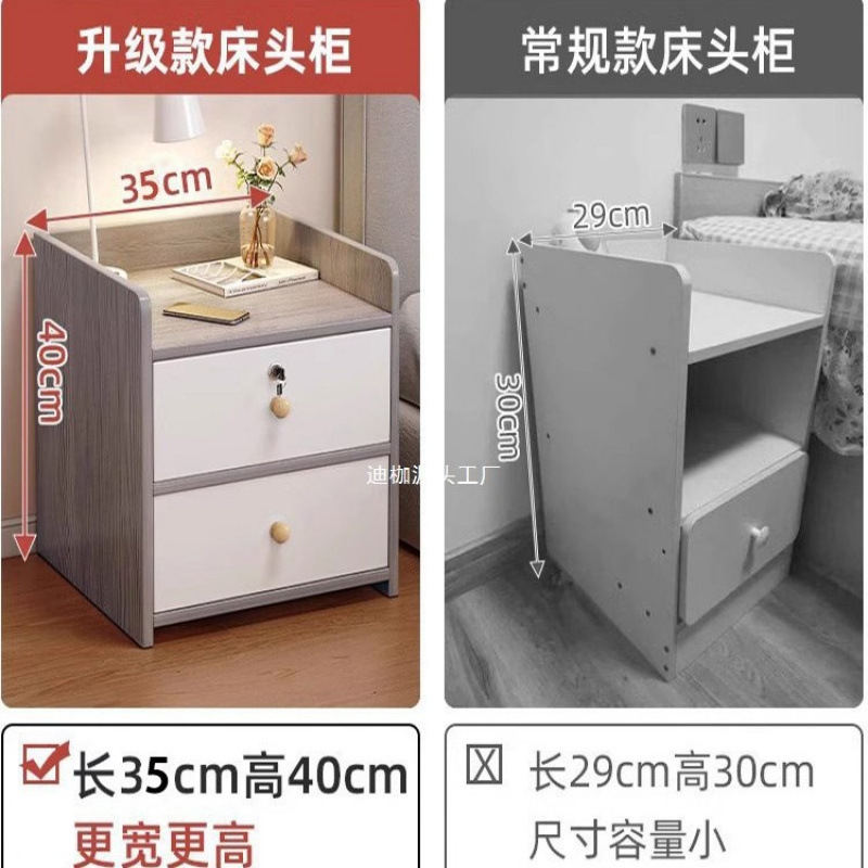 床头柜简约现代简易小型家用收纳小柜子储物柜置物架卧室出租房用|undefined