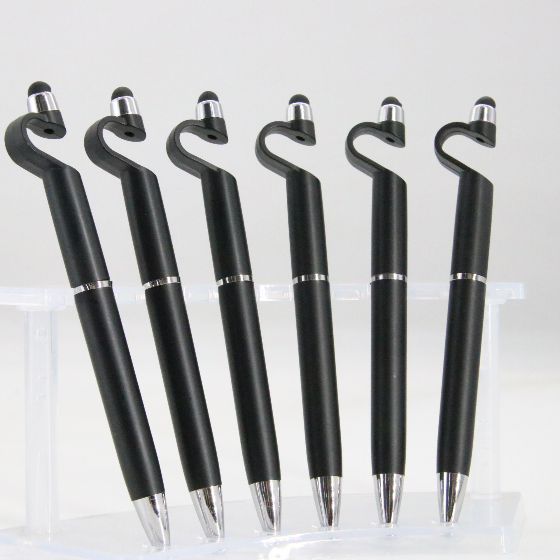 Rotatorio modelado pluma pantalla táctil teléfono móvil titular bolígrafo fábrica venta directa al por mayor bala recarga