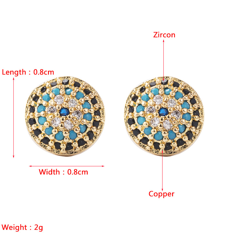 Boucles D&#39;oreilles Oeil Du Diable En Cuivre Vintage Micro-set Zircon En Gros display picture 1