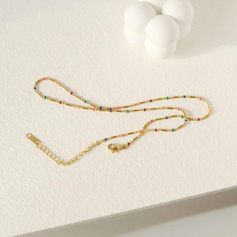 Simple Style Geometric Titanium Steel Gold Plated Necklace