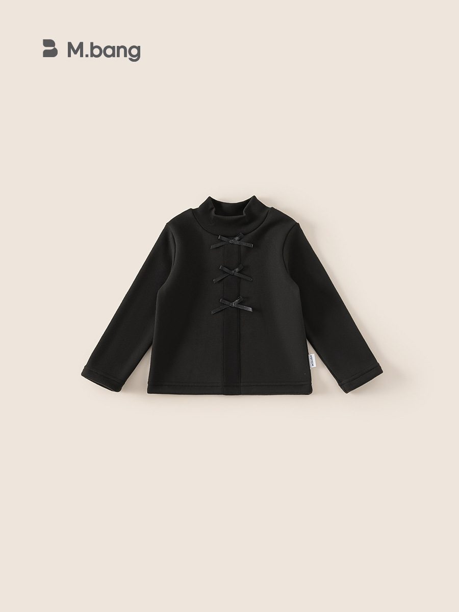 Yubao ropa infantil para niñas camiseta de base de arco dulce de invierno para bebés con camiseta de cuello medio alto