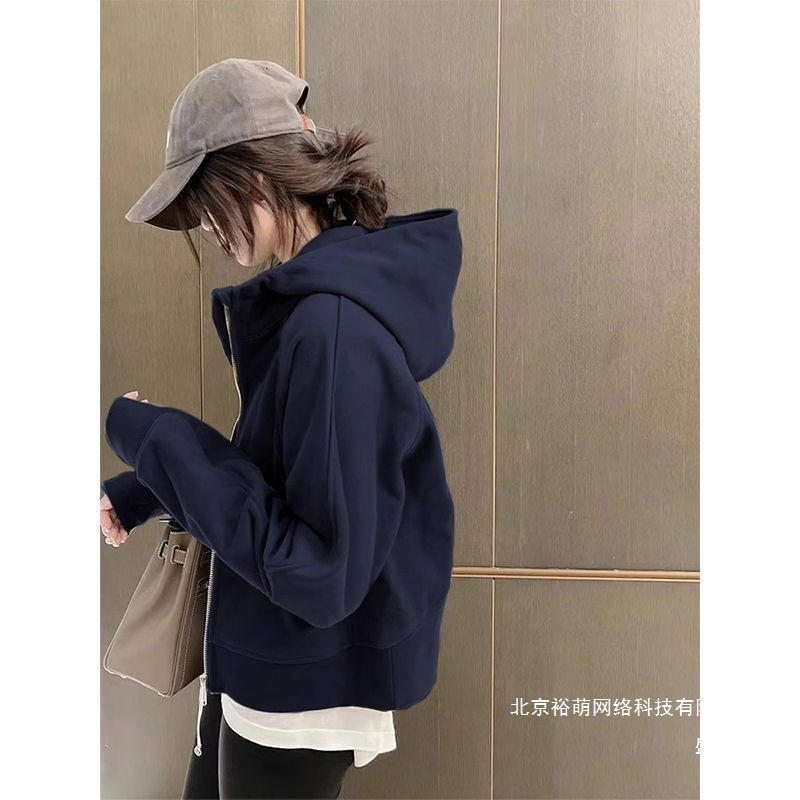 厂家直销初早秋卫衣薄外套女2025新款秋冬季短款连帽拉链休闲开衫|undefined