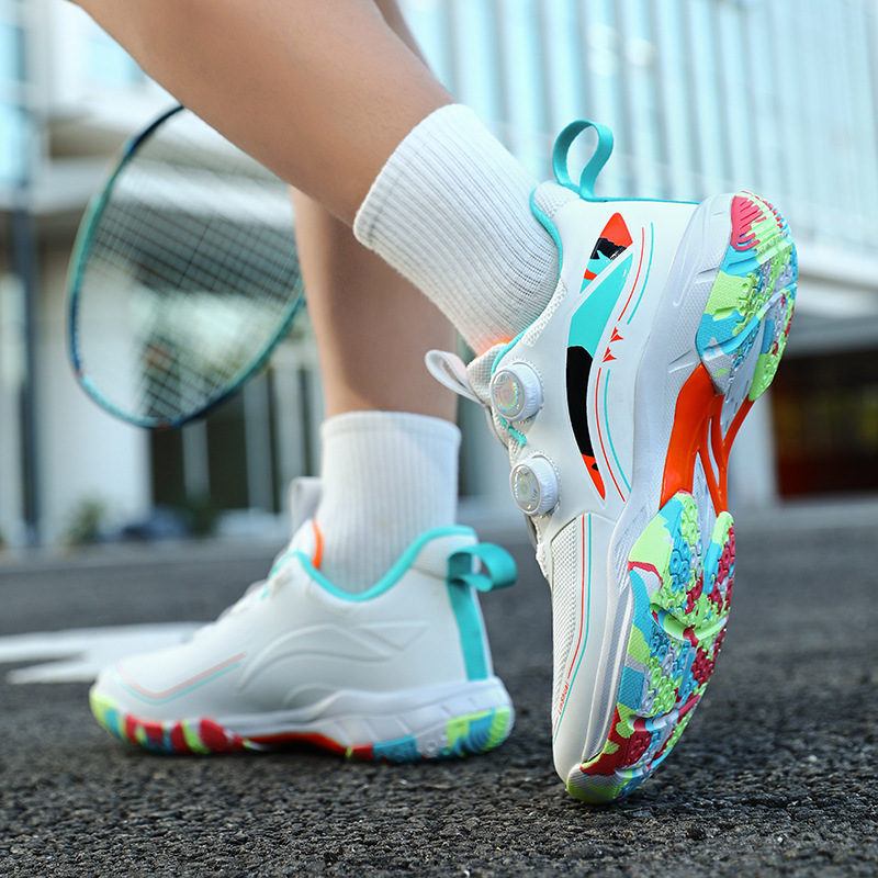 Men's And Women's Badminton Table Shoes, Low-top Leather Sports With Swivel Buckle, Volleyball Tennis Shoes_vogvips.com