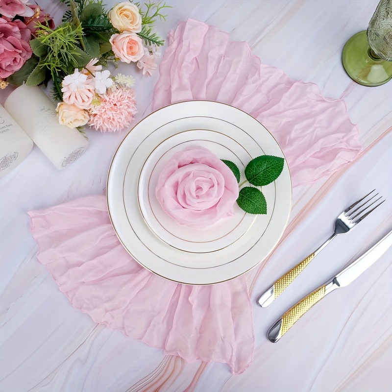 50*50cmボヘミアン風しわ布ナプキン結婚式パーティーテーブル飾りテーブルマット外国貿易しわナプキン|undefined