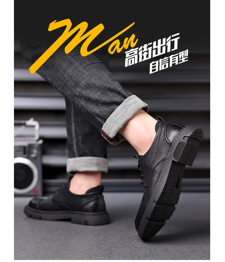Giày da nam phong cách Anh đa năng, giày lười da thật gót thấp 1-3 cm — GX2371 màu nâu, GX2371 màu đen chi tiết 23