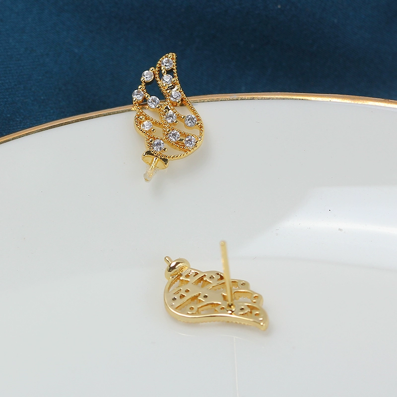 Цирконий из жемчуга, серьги, серебряная игла, фурнитура, 14 карат, микроинкрустация, S925