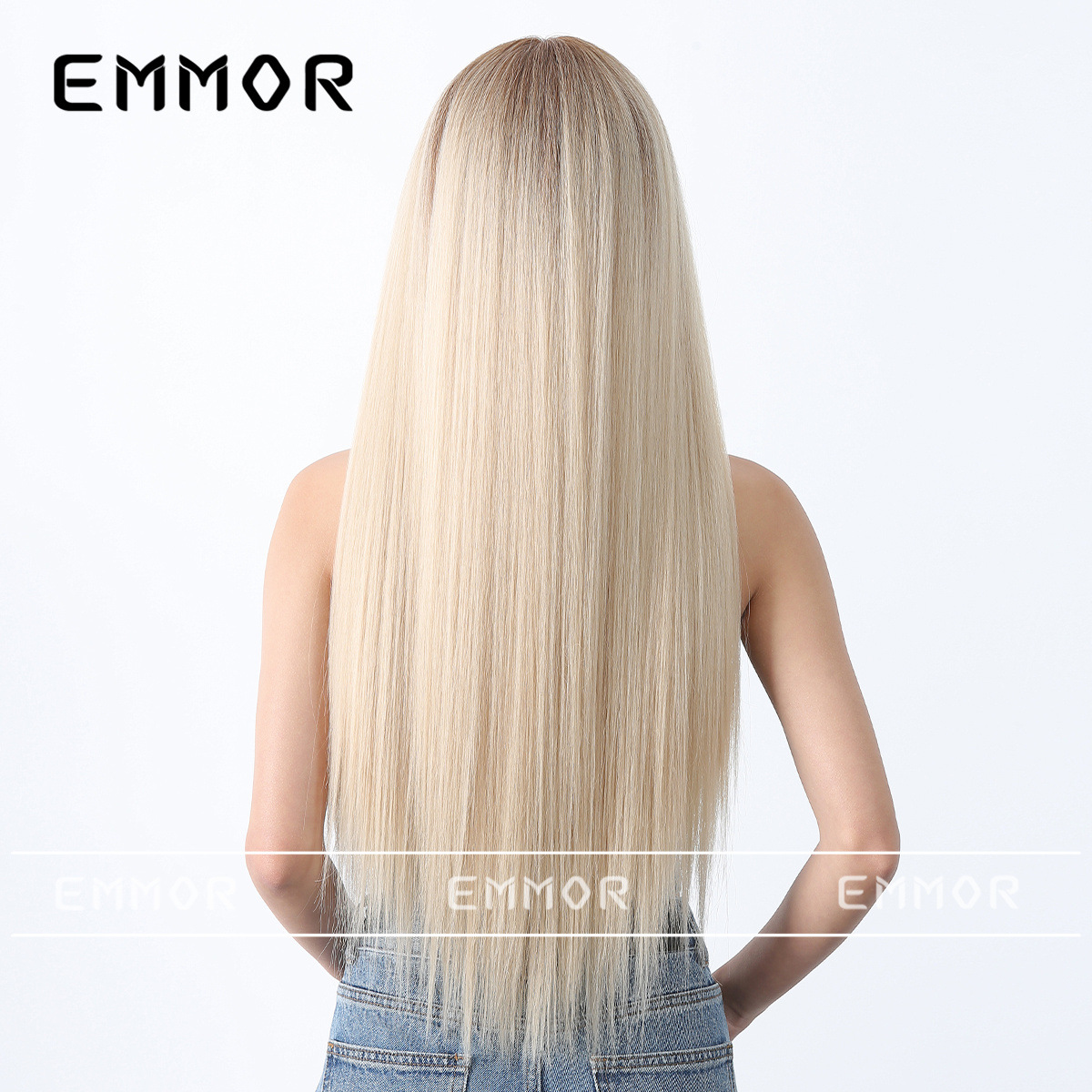 Peluca de celebridades de internet de estilo coreano cabello largo femenino flequillo de dibujos animados cabello recto puro quiere mostrar el color del cabello blanco simulación natural peluca cubierta de la cabeza