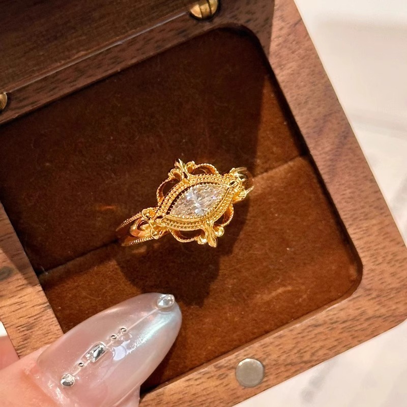Anello donna fiore bicolore in argento sterling 925 regolabile_voghion.com