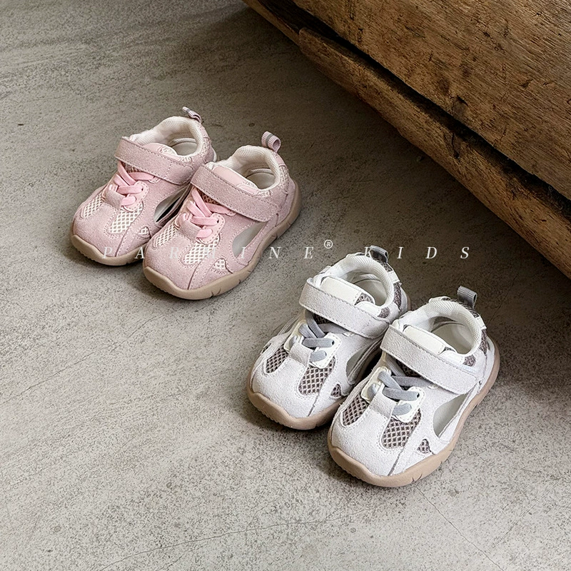 Детская обувь из натуральной кожи, детская повседневная спортивная обувь с сеткой, новый летний стиль, дышащие кроссовки на мягкой подошве для мужчин и женщин, прямая доставка