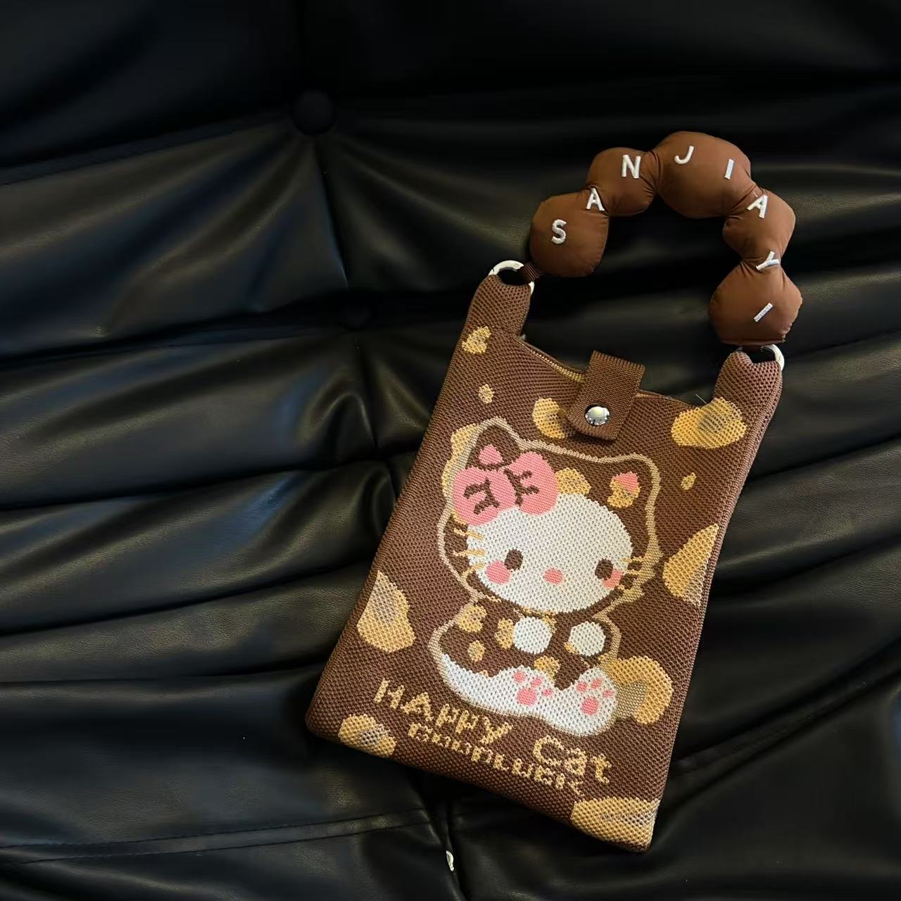 S-호피무늬 헬로키티-커피