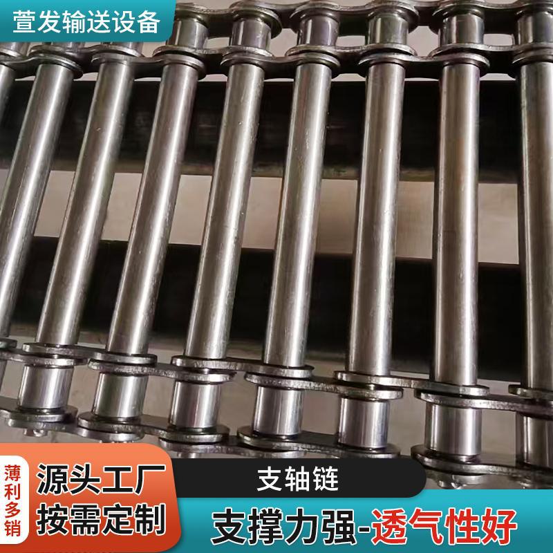 304不锈钢支轴链输送带箱包快递分拣链条式网带支杆链