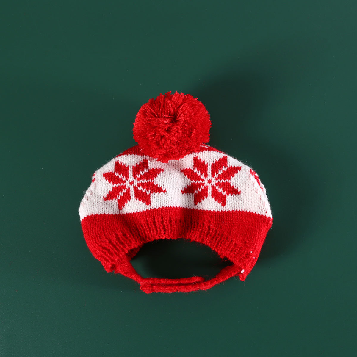 Explosiones transfronterizas de mascotas gatos perros tejidos bufandas navideñas sombreros accesorios set de copo de nieve cuello de lana cuadrado