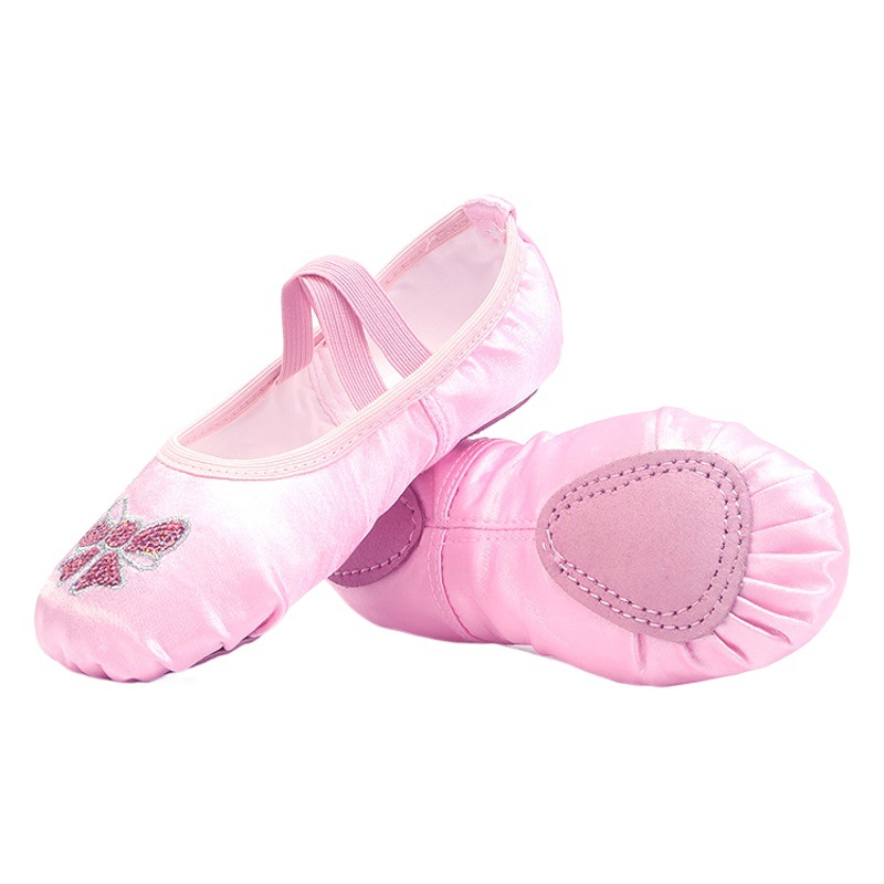 Children's Dancing Shoes Girl's Sequin Embroidered Ballet Shoes Adult Claw Shoes Yoga Shoes Jumping Shoes