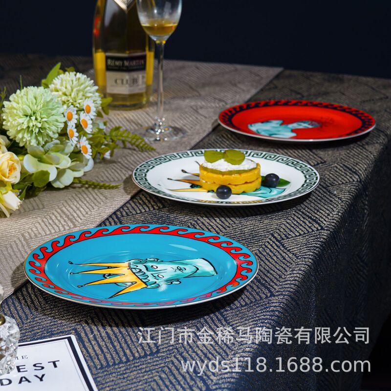 Ginori1735 Neptune Journey Neptune Blue Bone China Dinner Plate Italian Vintage Porcelain Round Steak Plate