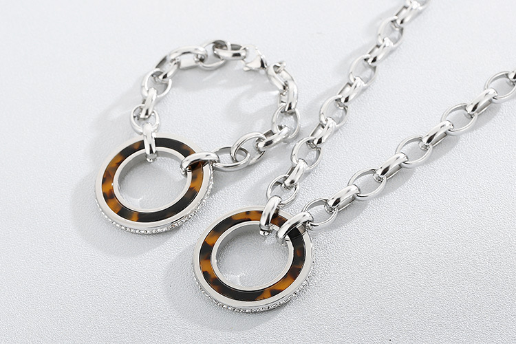 new fashion stainless steel clavicle chain necklace earrings sets accessories