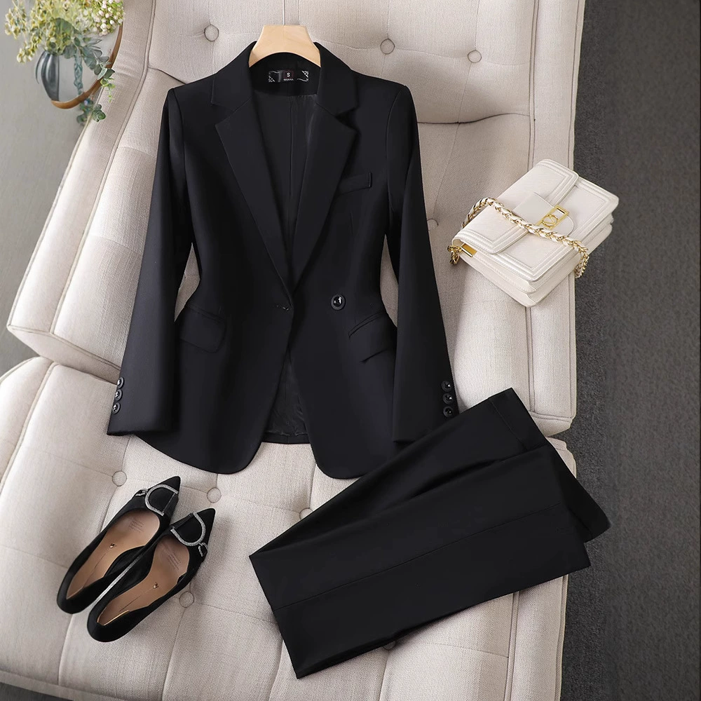 Темно-серый костюм костюм женский 2025 весна и осень новый высококачественный костюм профессиональный костюм темперамент интервью