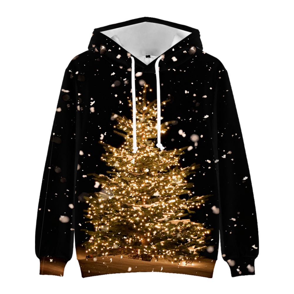 Men's Clothing Autumn and Winter Christmas Hoodies Christmas Tree Men's and Women's Pullover Clothes Wholesale_voghion.com