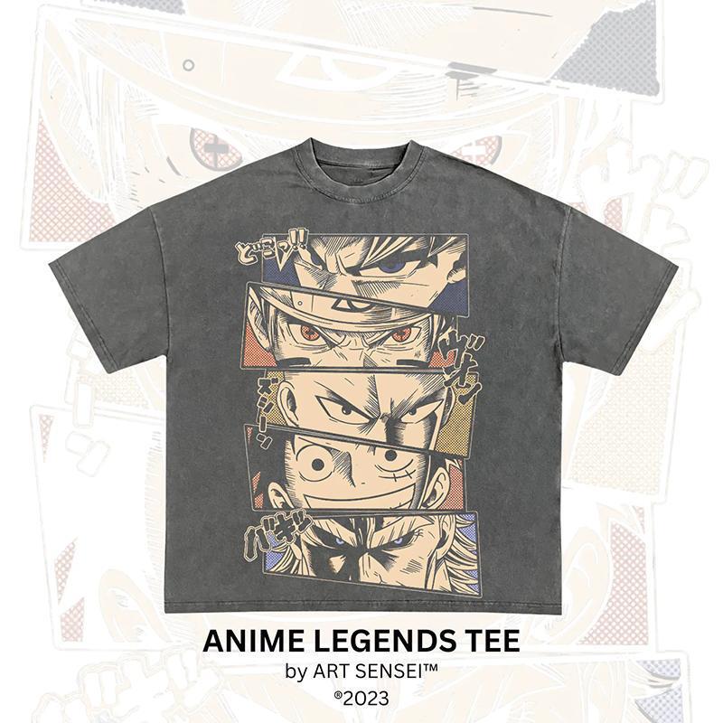 One Piece King Lufei Solon & Sword Wind Legend berserk Japanese Animation Washed Loose Direct Spray Short-sleeved T-shirt Summer