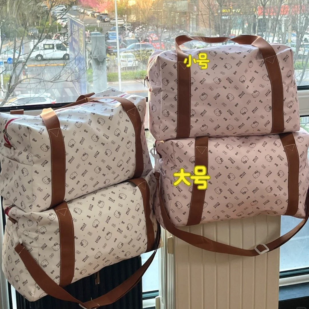 헬로 키티 여행 가방 만화 교활한 수하물 케이스 추가 대형 가방 헬로 키티 휴대용 체육관 가방