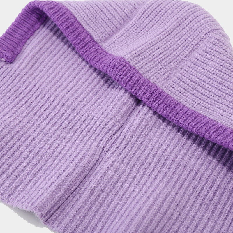 Balaclava pour femme automne et hiver écharpe violette One Rest sweat à capuche mode chapeau de protection du cou chaud_voghion.com