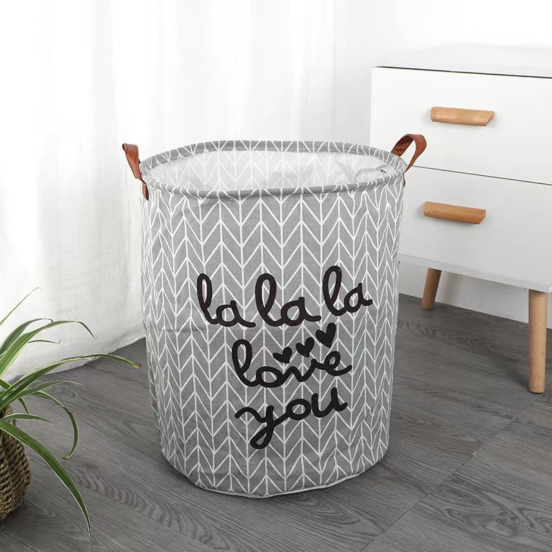 ins Fabric Household Foldable Large Waterproof Toy Sundries Dirty Clothes Basket Storage Barrel Dirty Clothes Basket Storage Basket