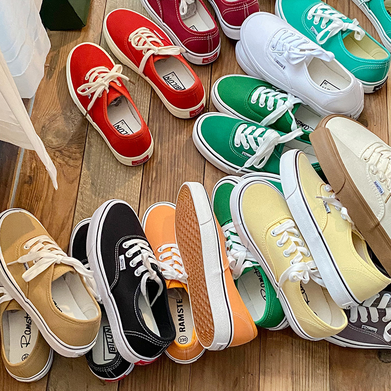 2022 New Color Multi-Color Canvas Shoes for Women Korean Style Ulzzang Flats Versatile Preppy Style Flats Student Sneakers