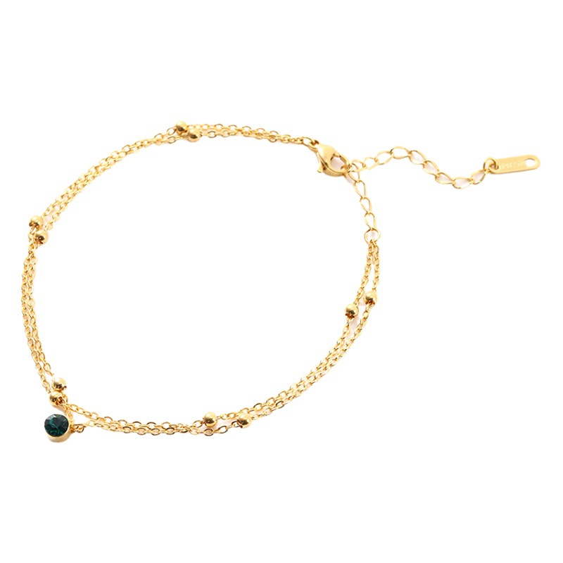 Estilo coreano luz moda de lujo simple tobillera Acero inoxidable oro chica titanio acero tobillera fábrica en stock suministro directo al por mayor