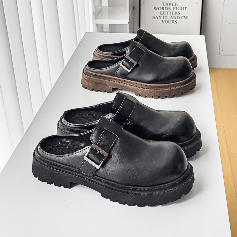 Diseñador de lujo ligero 2025 verano transfronterizo de alta calidad transpirable boken medio soporte zapatos de cuero para hombres zapatos de guisantes ligeros