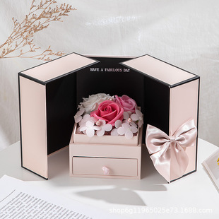 Cross-border soap flower double-door gift box exquisite and practical gift for girlfriend, wife, girlfriends, birthday Christmas, Valentine's Day gift