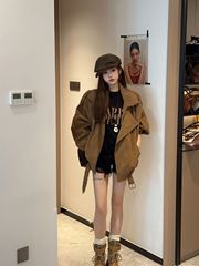 麂皮绒外套女春秋季2025新款早秋薄外套巨好看的短款夹克初秋休闲
