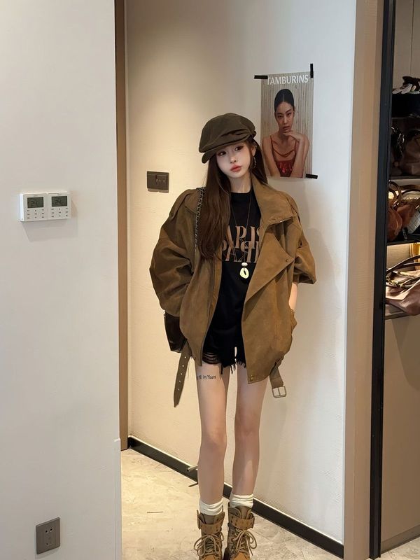麂皮绒外套女春秋季2025新款早秋薄外套巨好看的短款夹克初秋休闲|undefined