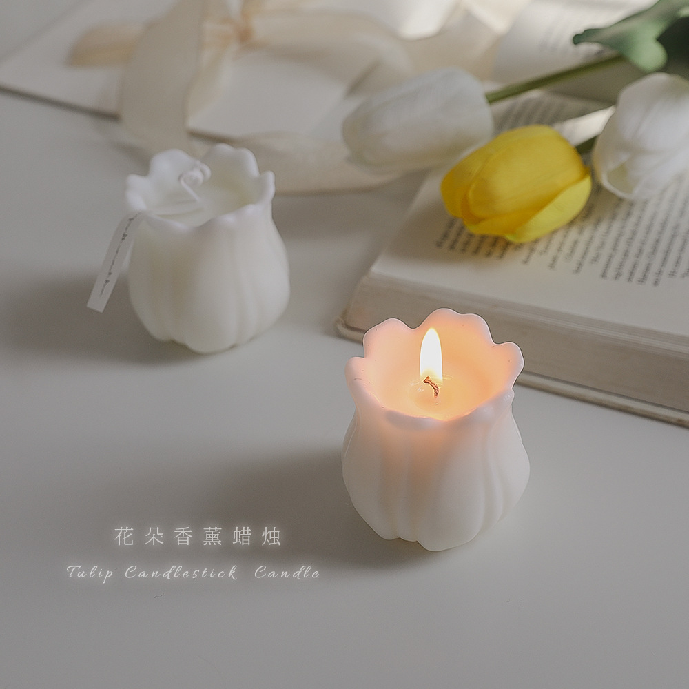 香薰蠟燭繡球玫瑰花婚禮伴手禮禮物鈴蘭香氛生日花朵小蠟燭批發