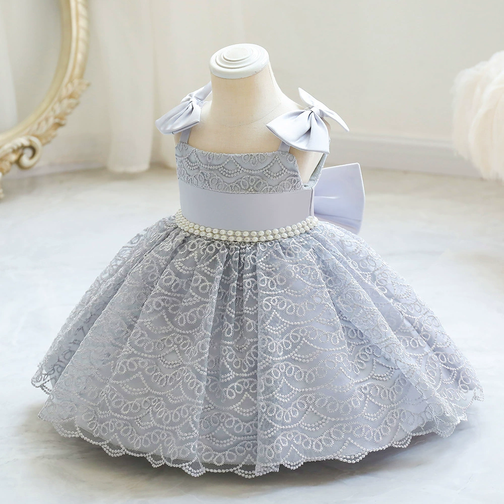 Children's small princess costume with bow, wedding dress, European style, lifting effect, Birthday gift