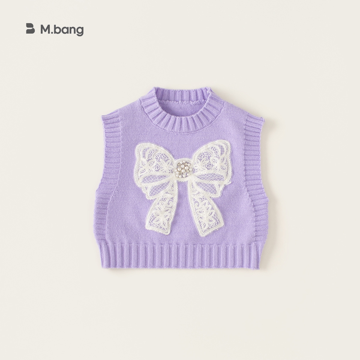 Youbao Ropa para niños Chaleco de punto para niñas Otoño Nueva ropa de otoño Chaleco de suéter sin mangas para niños con lazo para bebés