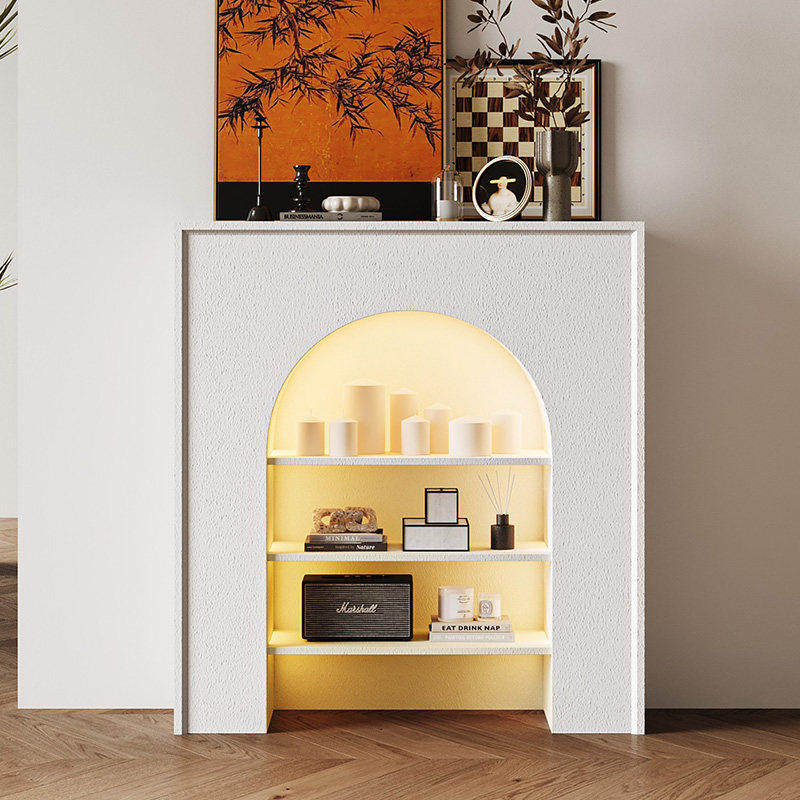 Trendy Fireplace Cabinet European-Style Homestay Decorative Cabinet Simple Modern Background Wall Wedding French-Style Living Room Entryway Storage Cabinet