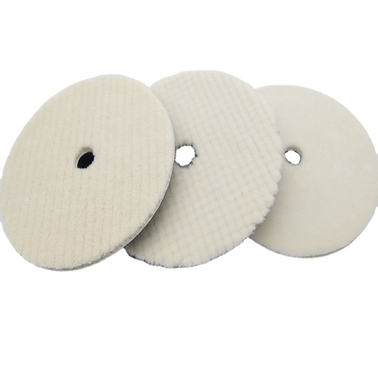 6英寸汽车美容打蜡抛光轮日式羊毛盘研磨抛光盘海绵轮短毛羊毛轮