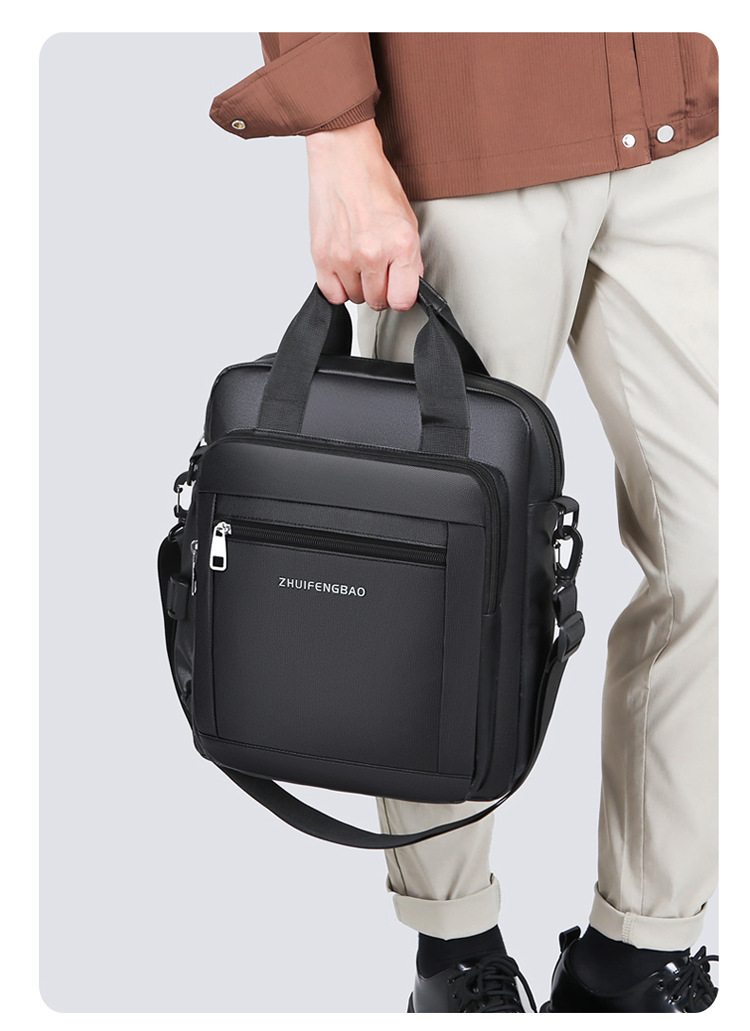 The new 2024 high-end briefcase, a simple men's large-capacity casual sports single-shoulder bag, is water-resistant for cross-border use undefined
