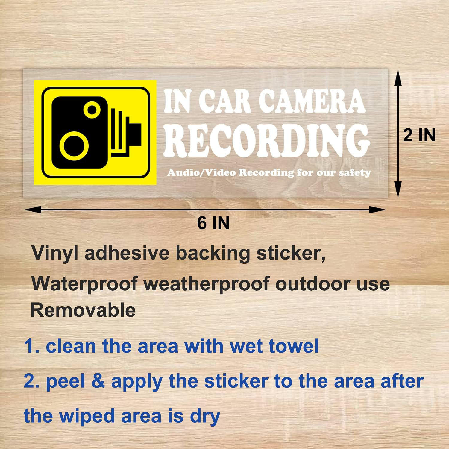 Car Video Recording Warning Sticker For Windows Non-marking_voghion.com