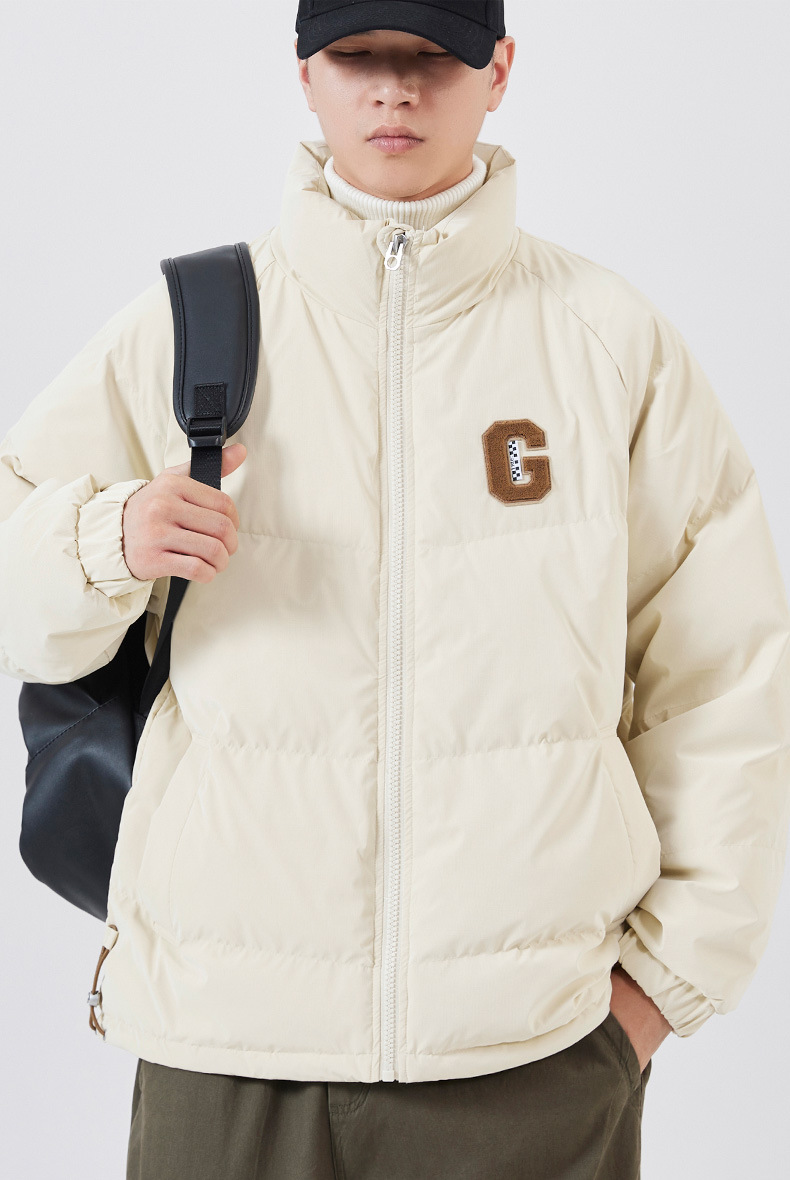 Men's Down Jacket Stand Up Collar Short Winter Warm Puffer Coat_voghion.com