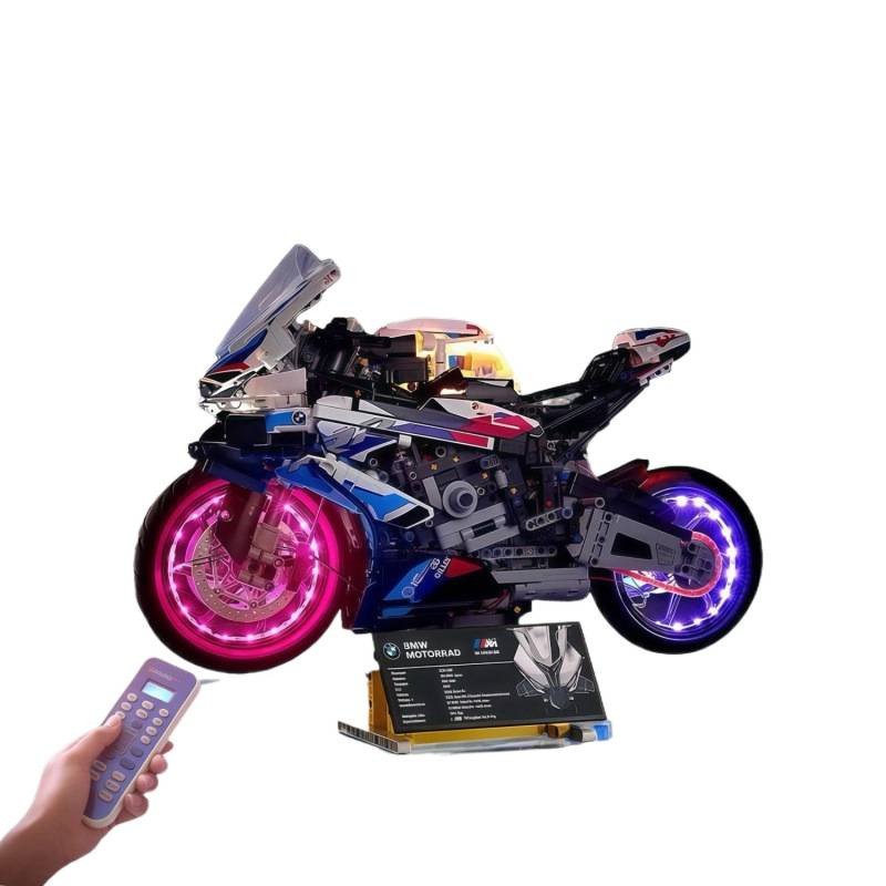 大型宝马m1000rr积木摩托车机车模型高难度拼装玩具生日厂家批发|undefined