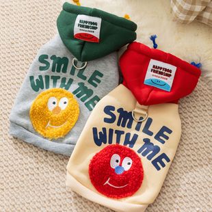 Korean-Style Pet Clothing for Autumn and Winter, Thin Hooded Sweatshirt with Cartoon Design for Small Dogs Like Bichon and Teddy