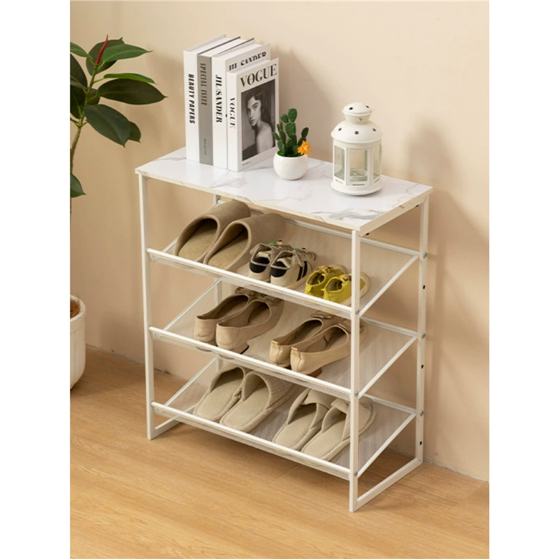 Белая железная стойка для обуви Многослойный шкаф для обуви для домашнего использования