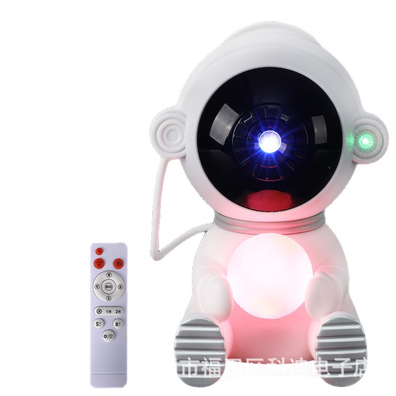 Lámpara de proyección de cielo estrellado de astronauta transfronteriza, regalo para niños, luz nocturna de galaxia de astronauta para ambiente de dormitorio